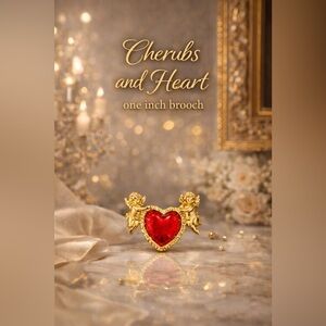 Cherub & Heart Brooch